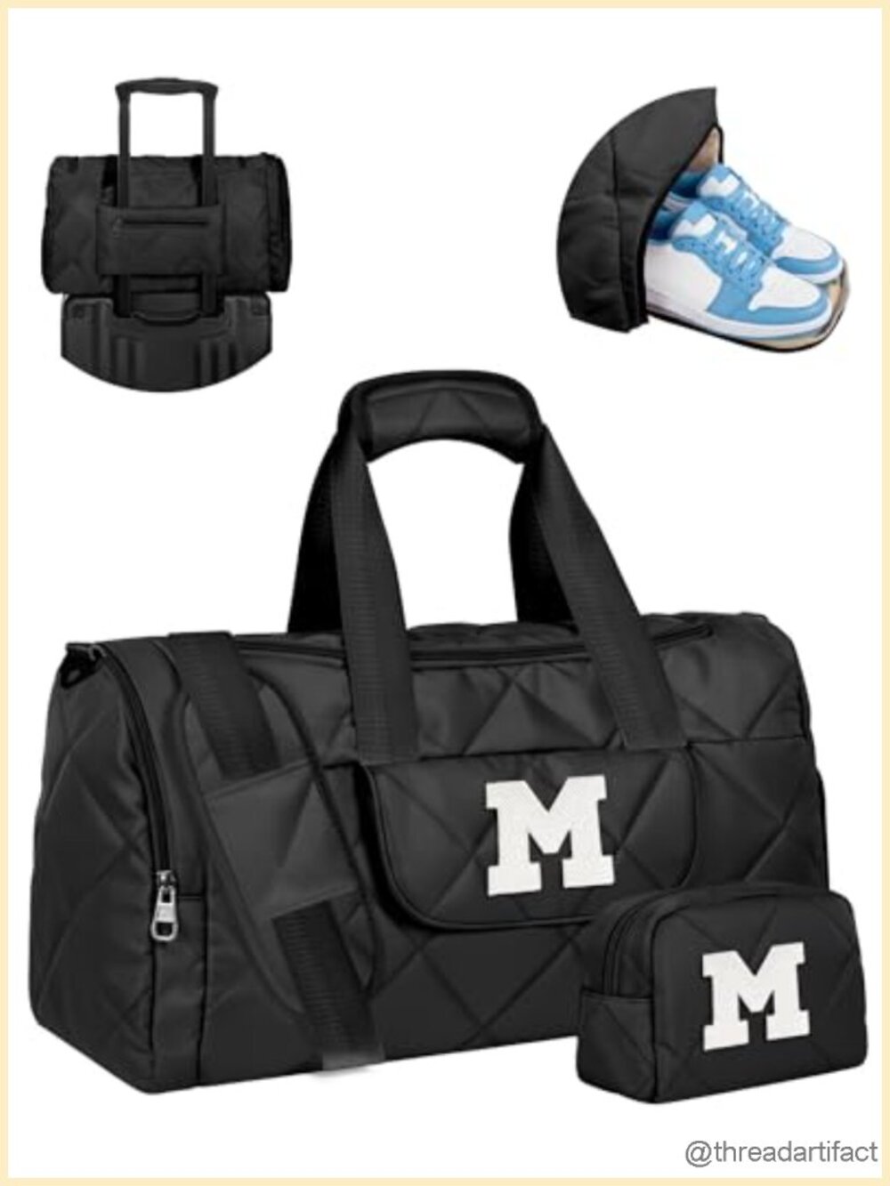 Personalized Initial Duffle Bag for Travel Gym